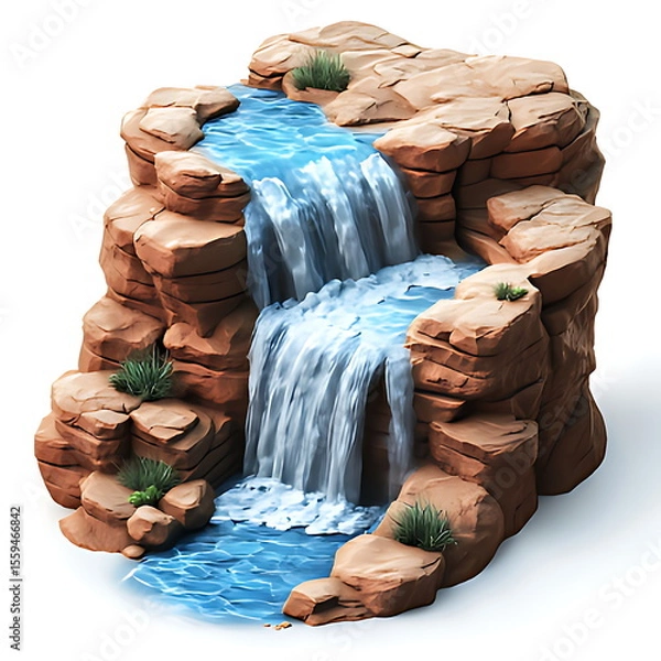 Fototapeta waterfall mountain 3d element