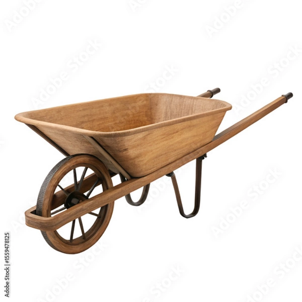 Obraz old wheelbarrow isolated on white
