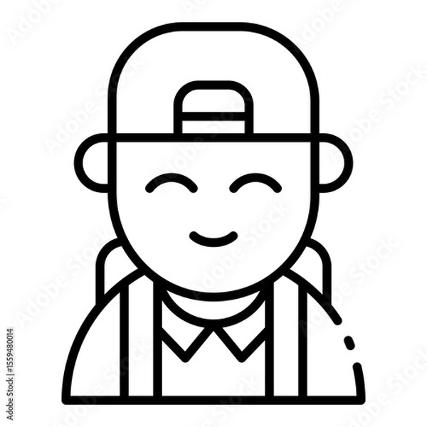 Fototapeta little boy outline icon for child figure in early care setting