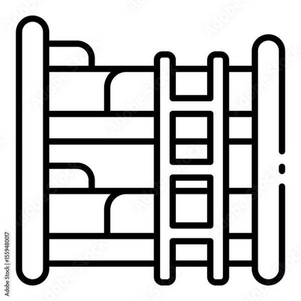 Obraz bunkbed outline icon for sleep area in child care space