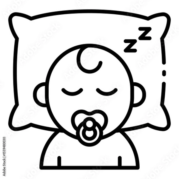Obraz nap time outline icon for resting child routine in daycare