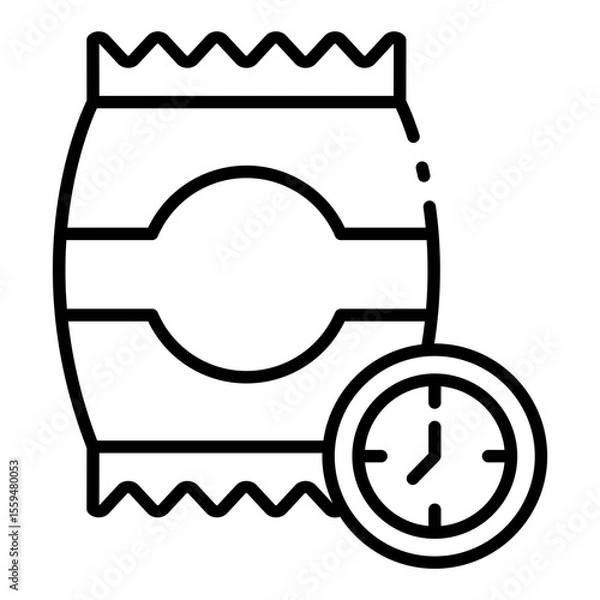 Obraz snack time outline icon for child break with food routine