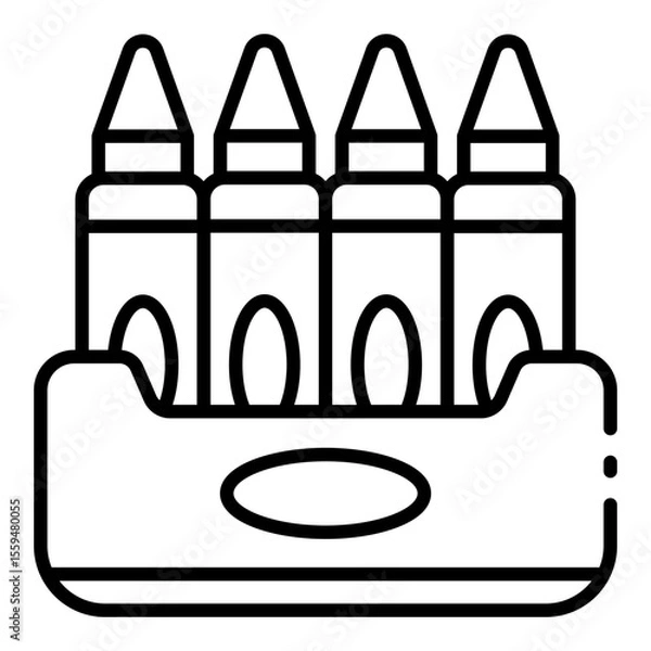 Obraz crayon outline icon for art activity in creative child play