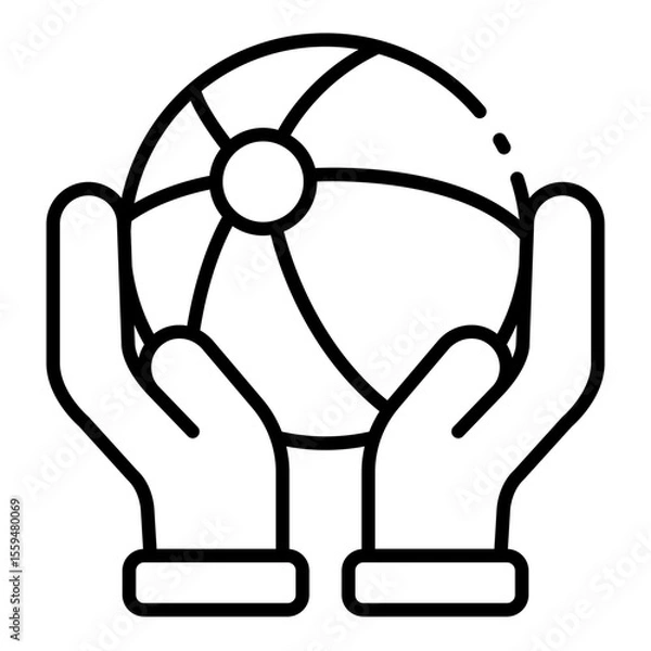 Obraz activity outline icon for ball play and shared child fun moment