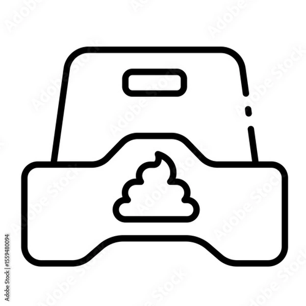 Obraz potty outline icon for toilet habit learn in early child care