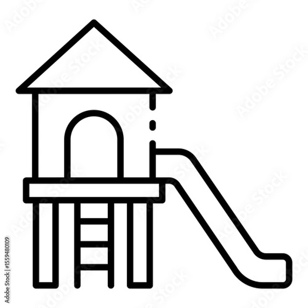 Obraz slide outline icon for play structure in outdoor child fun