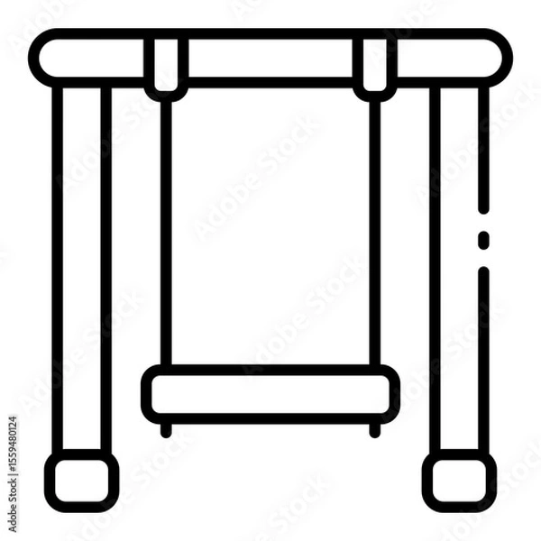 Obraz swing outline icon for play tool in daycare outdoor area