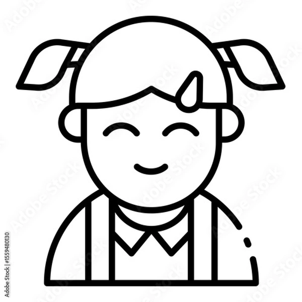 Obraz little girl outline icon for female child in daycare group