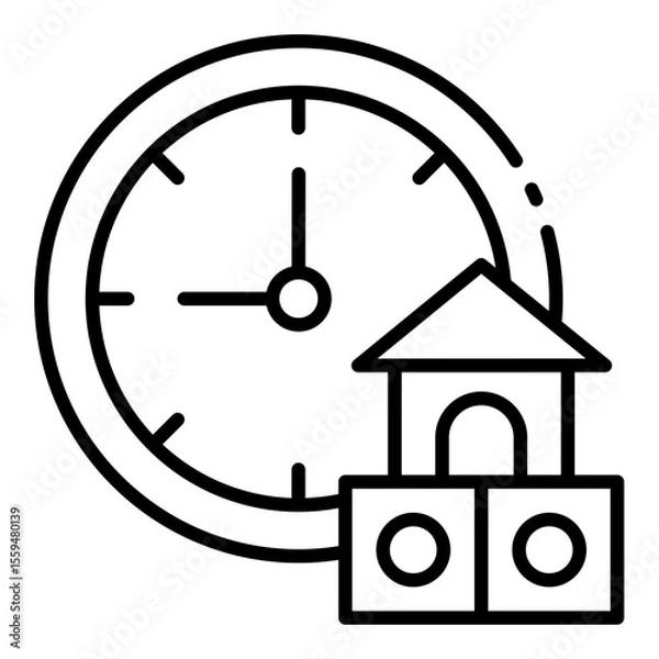 Obraz play time outline icon for scheduled fun in child daily care