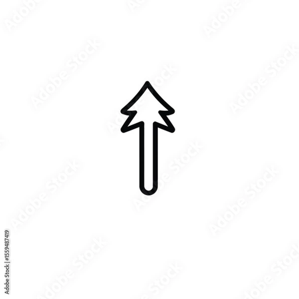 Fototapeta Upward Arrow Outline Icon with Transparent Background, Pointing up, Directional