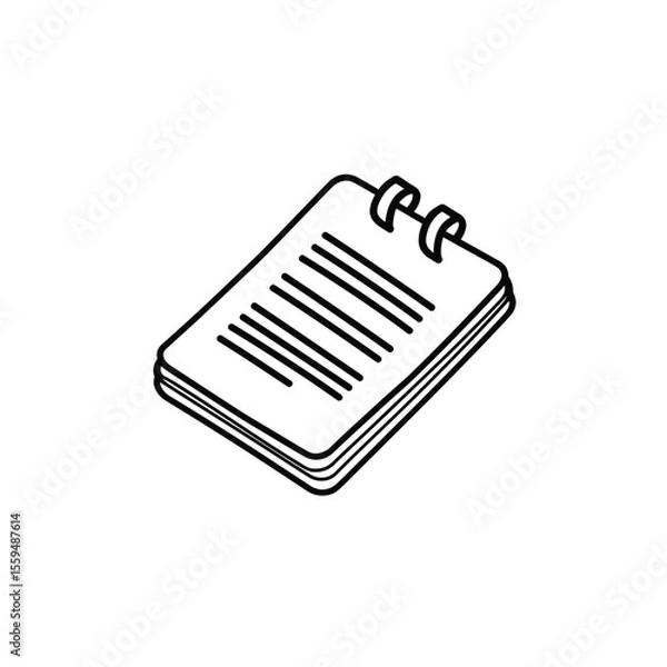 Fototapeta Wirebound Notebook Sketch with Lined Pages on Transparent Background