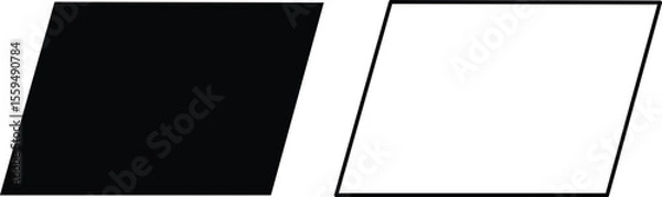 Fototapeta Simple black and white trapezoid shapes for graphic design.