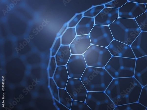 Obraz Abstract Network Sphere Futuristic Technology and Global Connectivity Concept.  Digital Data, Artificial Intelligence, and Innovation Visualization