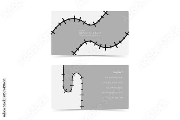 Fototapeta blank business card design template with unique artwork