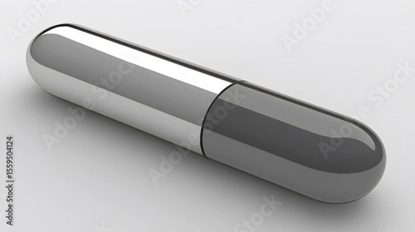 Fototapeta Sleek Metallic Capsule Design Modern Shiny Pill