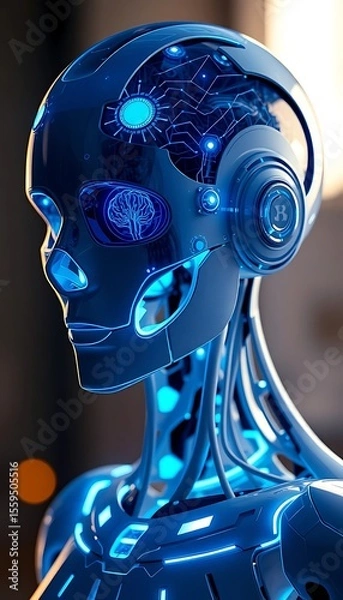 Fototapeta 3d rendered illustration of a robot head