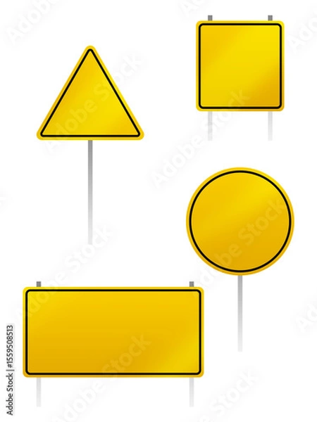 Obraz Blank yellow road sign with multiple shape