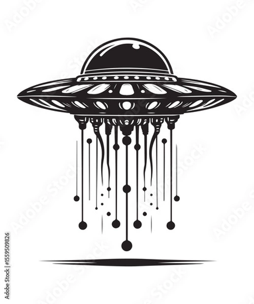 Fototapeta Ufo Alien Icon Vector Design on White Background.