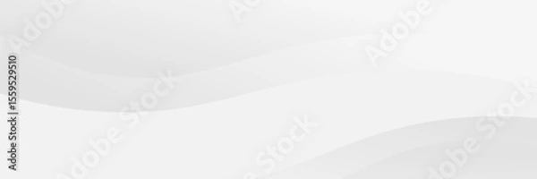 Fototapeta Minimalist vector with soft white and light gray flowing waves, creating a clean, elegant, and subtle background ideal for professional or modern designs.