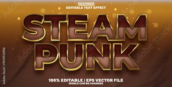 Fototapeta steampunk editable text effect in modern trend style