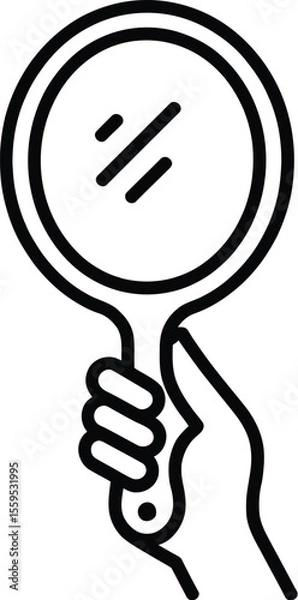 Fototapeta Hand holding hand mirror icon