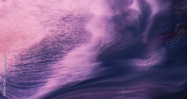 Fototapeta Blend flow. Color water. Defocused pink purple fluid liquid paint wet emulsion spreading on abstract art creative acrylic background.