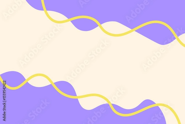 Fototapeta Simple wavy line pastel color editable background for banner, flyer, poster and more