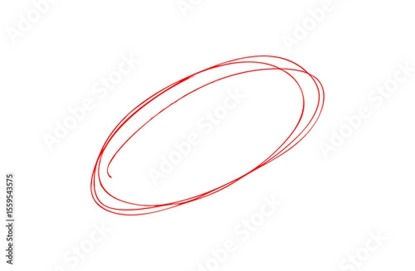 Fototapeta Highlight hand drawing different circles isolated on the background, Handwritten red circle. For marking text, numbers, marker pen, pencil, logo, hand-drawn doodle, grunge circle highlights	