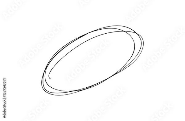 Fototapeta Hand-drawn black circles and ovals for highlighting text, hand-drawn Black circle for marking text, numbers, marker pen, pencil, logo, hand-drawn doodle circle highlights.	