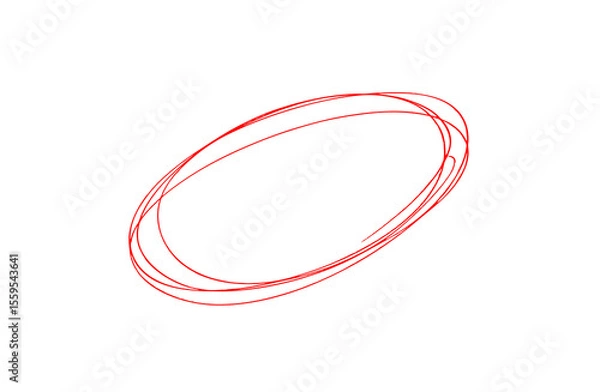 Fototapeta Highlight hand drawing different circles isolated on the background, Handwritten red circle. For marking text, numbers, marker pen, pencil, logo, hand-drawn doodle, grunge circle highlights	