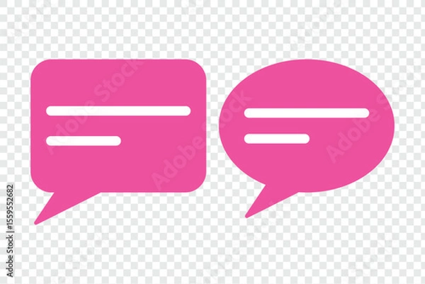 Fototapeta Comment icons. Online communication, Conversation, chatting icons isolated on transparent background.
