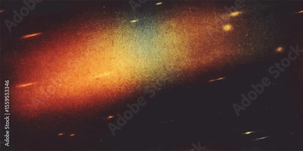 Fototapeta Vector seamless pattern, Distressed scratches film grain texture with heavy noise, abstract dirty light leaks photo overlay effect background, warm color grainy shaped film burn, grunge texture