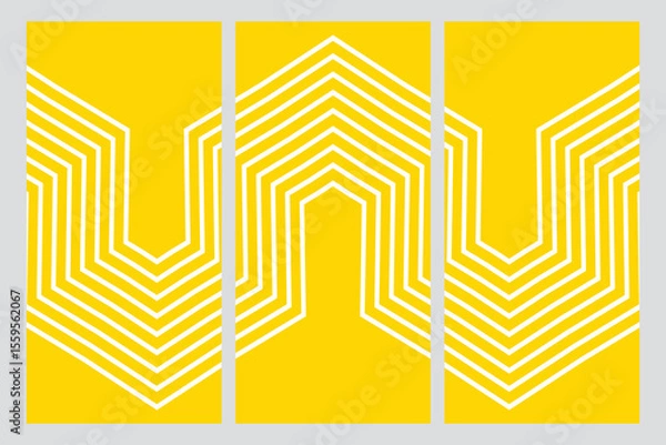 Obraz Unique polygon line background in white with yellow background. background design