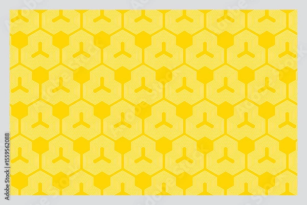 Obraz Unique polygon line background in white with yellow background. background design. seamless pattern