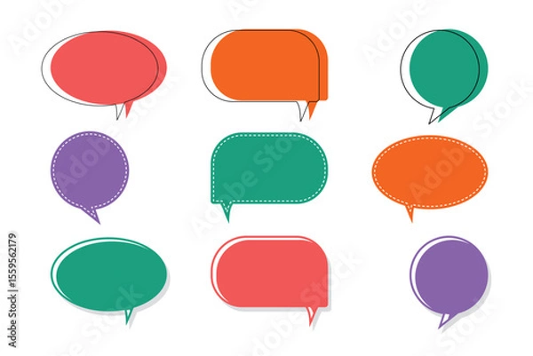 Obraz Vector Design of Speech Bubble Icon Set. using different styles on a white background