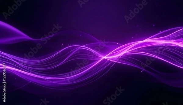 Fototapeta Futuristic Purple Glowing Lines Background with Light Trails for Tech and Digital Designs