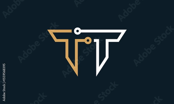Obraz TT  technology monogram logo design 