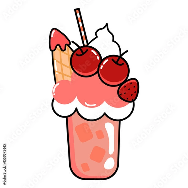 Obraz fruit smoothie ice cream