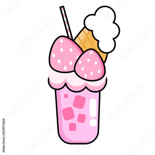 Obraz fruit smoothie ice cream