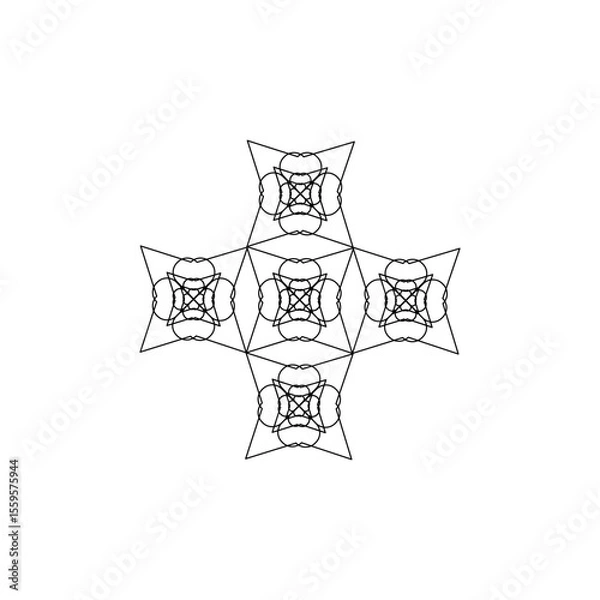Obraz line, paper, drawn, geometric, nature, decorative, decoration, element, sketch, summer, watercolor, artistic, shape, green, red, symbol, wallpaper, backdrop, graphic, gradient, texture, vector, design