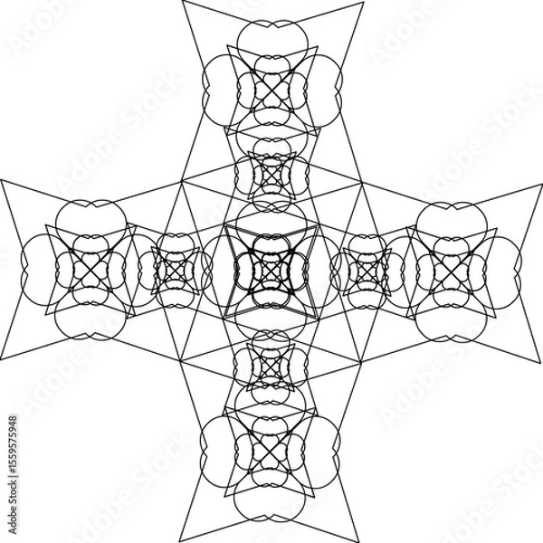 Obraz line, paper, drawn, geometric, nature, decorative, decoration, element, sketch, summer, watercolor, artistic, shape, green, red, symbol, wallpaper, backdrop, graphic, gradient, texture, vector, design