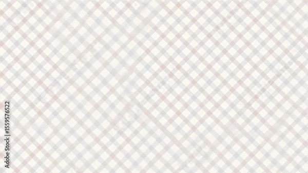 Fototapeta A soft pastel plaid with thin lines in lavender, mint, peach, light gray, textured like woven fabric, conveying a delicate, creative aesthetic.