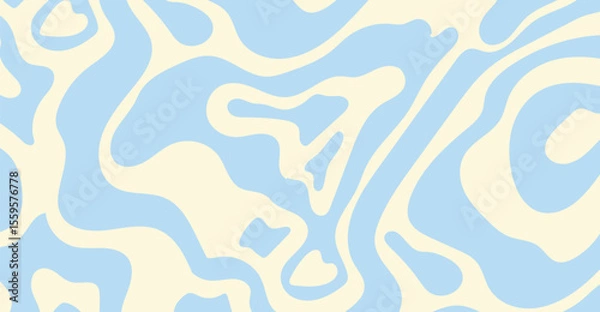 Fototapeta Abstract pattern design with pastel blue and cream, creating a soothing visual texture using organic shapes and fluid lines ideal for modern backgrounds and creative projects