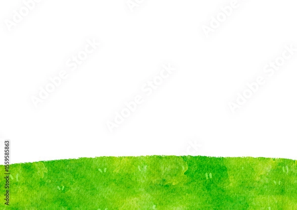 Fototapeta 手描き　水彩　野原　草原　イラスト