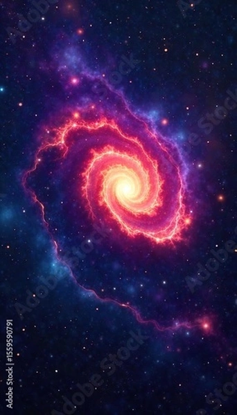 Obraz Vibrant Swirling Nebula Cosmic Wonder and Boundless Imagination ? Perfect for Fantasy, Sci-Fi, and Abstract Art