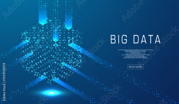 Fototapeta Abstract big data visualization. Big data code representation. Futuristic network or business analytics. Graphic concept for your design