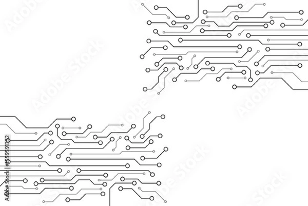 Obraz Abstract digital background with technology circuit board texture. Electronic motherboard illustration. Communication and engineering concept. Vector illustration