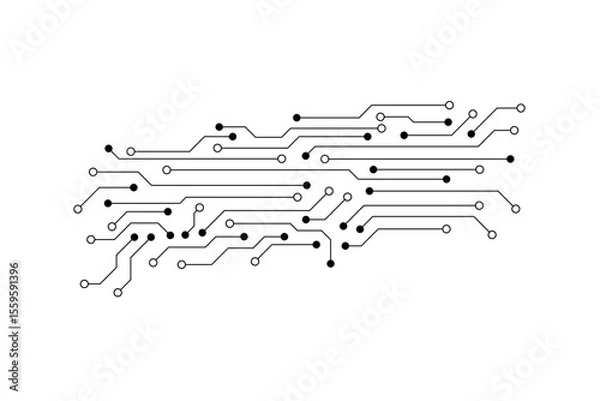 Obraz Abstract digital background with technology circuit board texture. Electronic motherboard illustration. Communication and engineering concept. Vector illustration