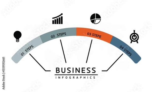 Fototapeta Vector business Presentation Connecting Steps Infographic Template