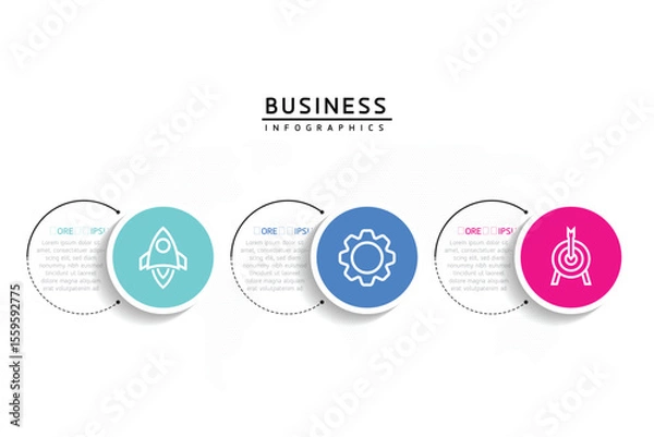 Fototapeta Vector business Presentation Connecting Steps Infographic Template